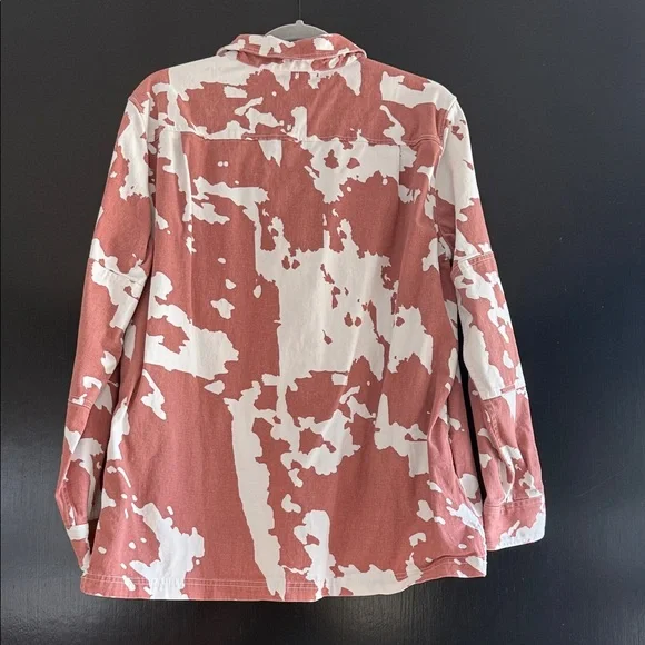 Wildfang Red and Cream Cow Print Coat - Picture 3 of 3